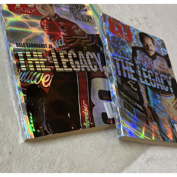 Lot TV GUIDE Magazine Dale Earnhardt And Jr Hologram Cover NASCAR 2002 Feb 16-22 - Picture 6 of 8